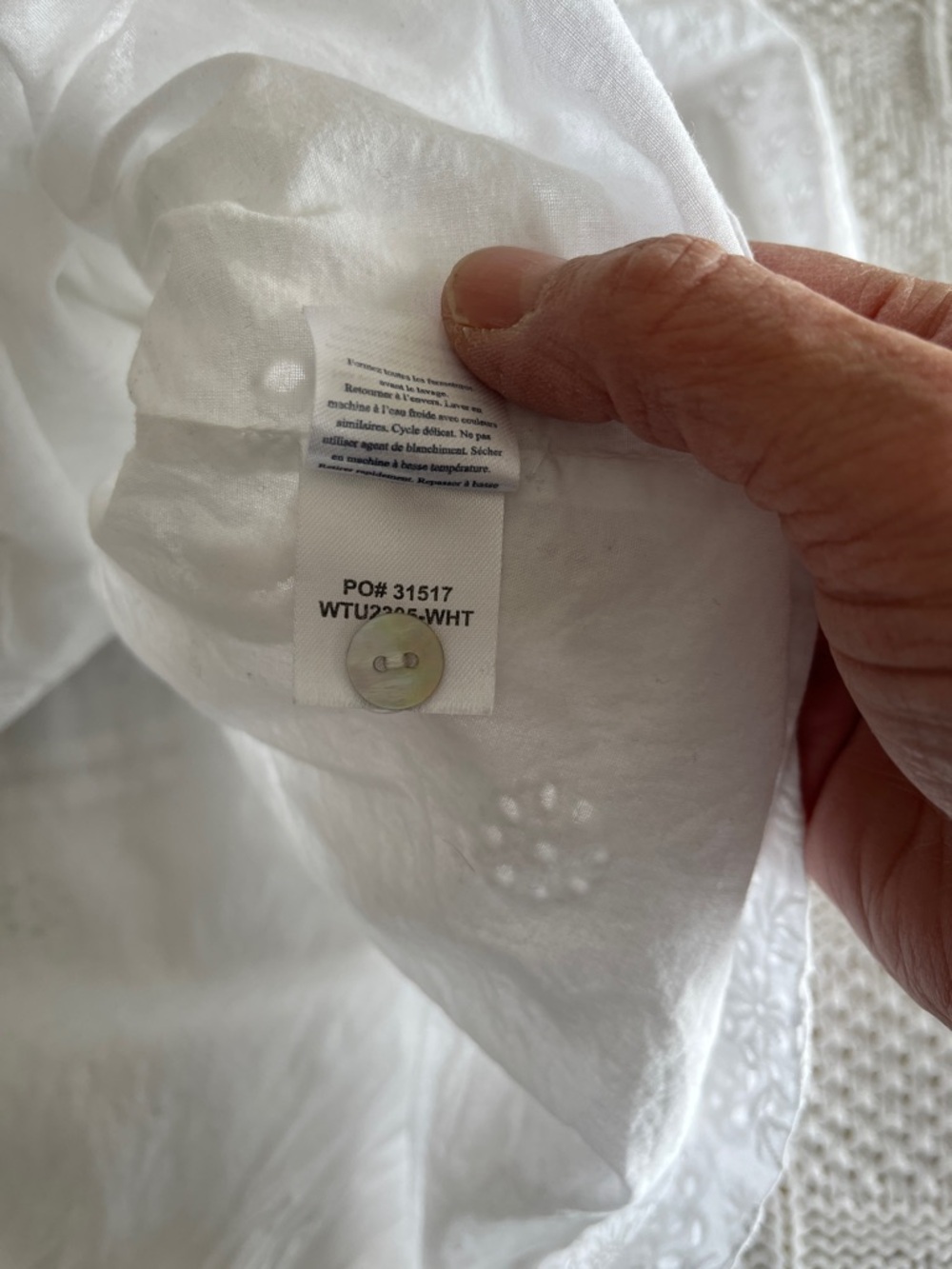 Faherty Carmel Eyelet Organic Cotton Top In White Sz M - Picture 7 of 10